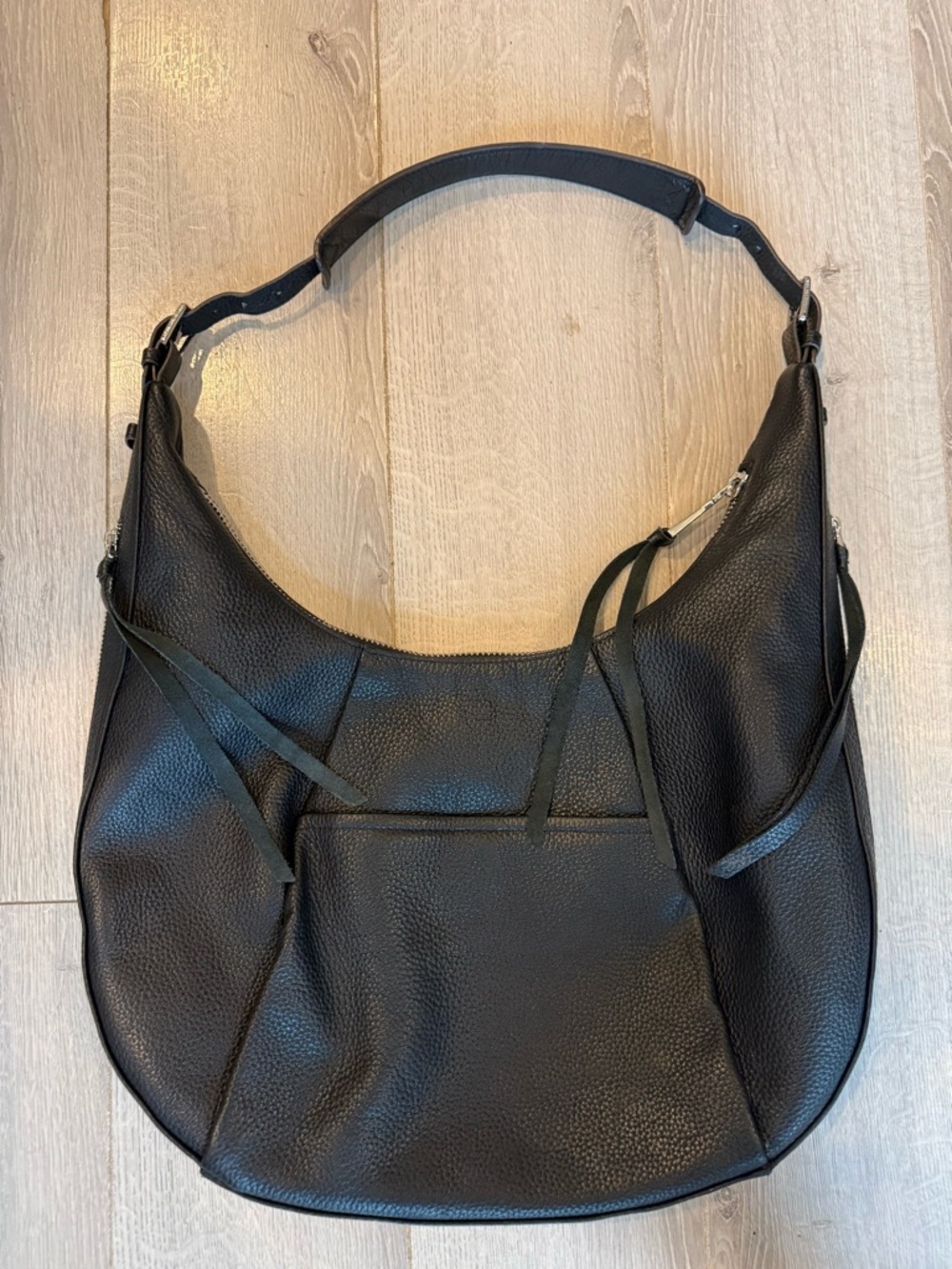Aimee Kestenberg Black Pebbled Leather Shoulder Hobo
